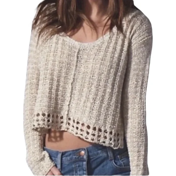 Free People Natal Melange Cropped Knit Sweater - Picture 3 of 9